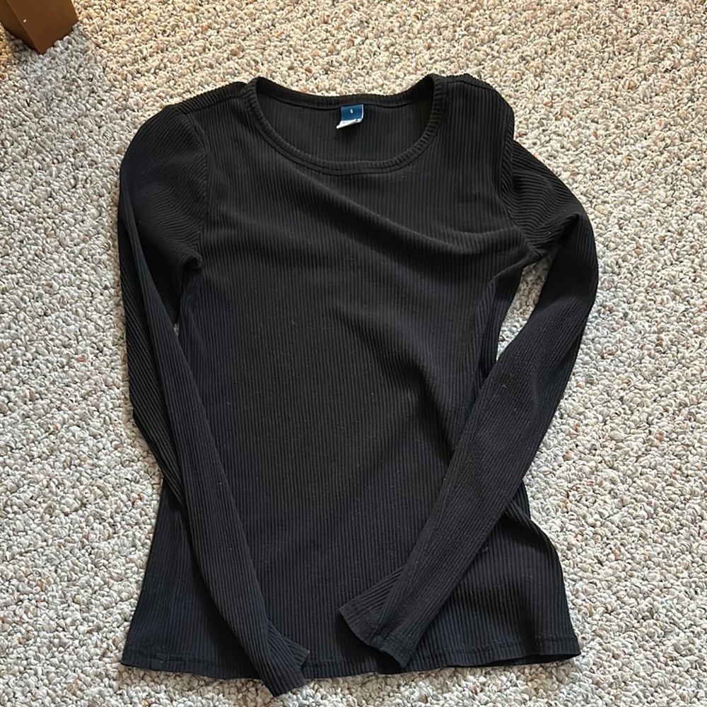 Old Navy Black Ribbed Knit Top